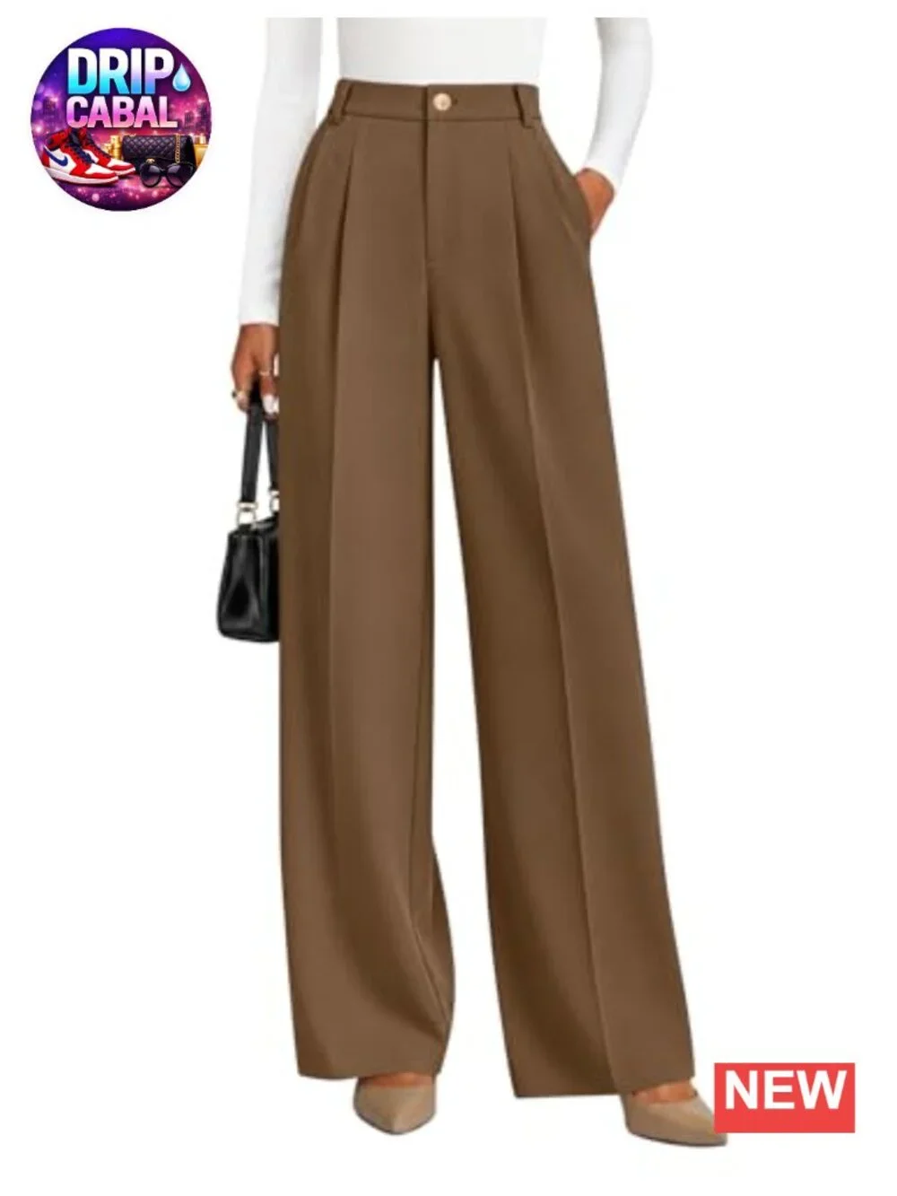 Wide Leg Dress Pants for Women High Waisted Work Trousers Palazzo Slacks